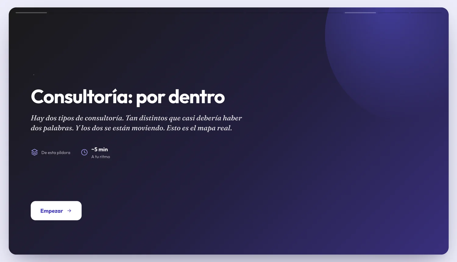 Píldora «Consultoría: por dentro»: portada